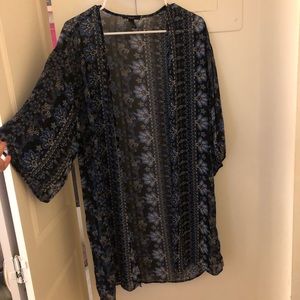 Sheer floral kimono